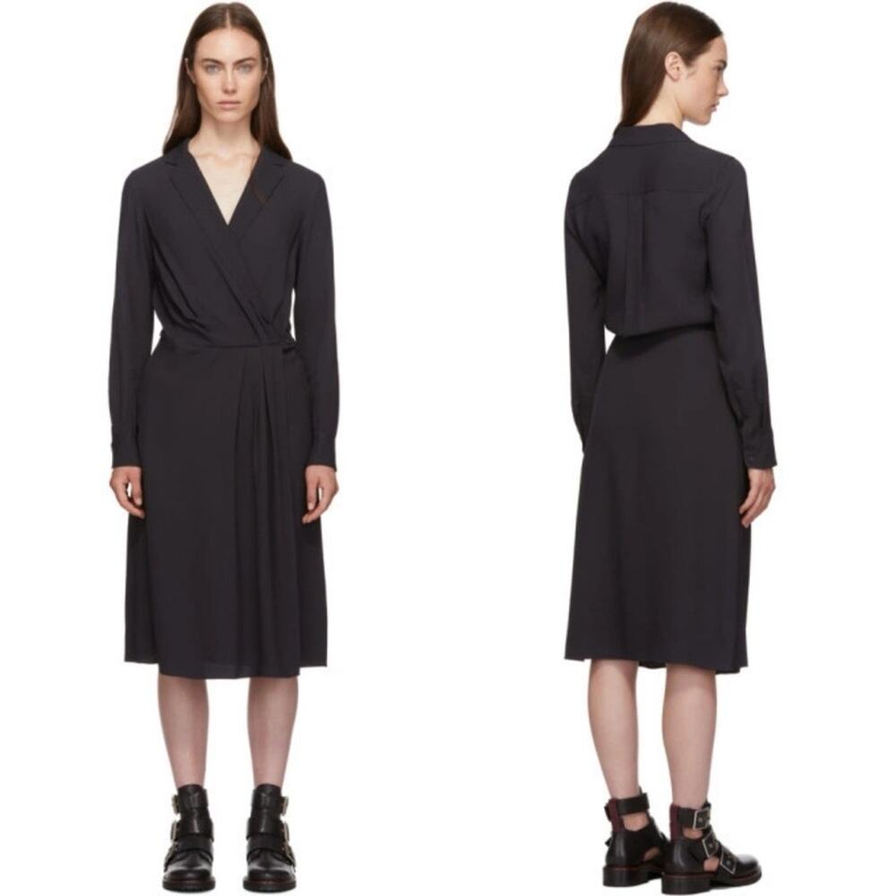 Rag & Bone Dean Black Wrap Dress Womens‎ Size S